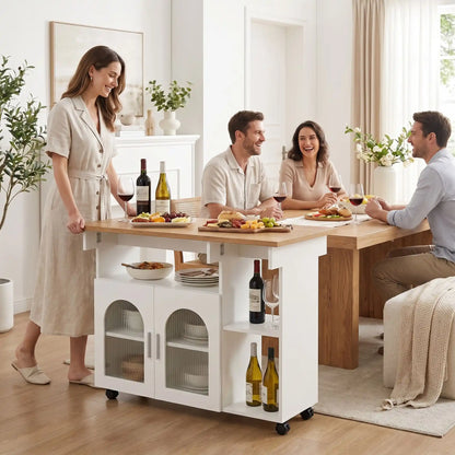 desserte cuisine blanche repas entre amis